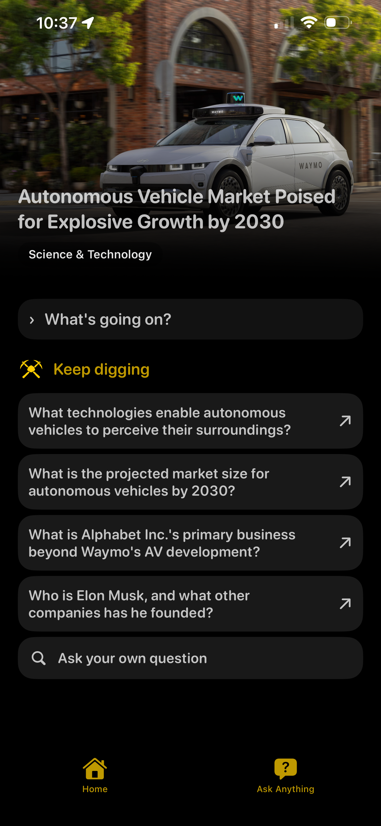 Swipe through stories